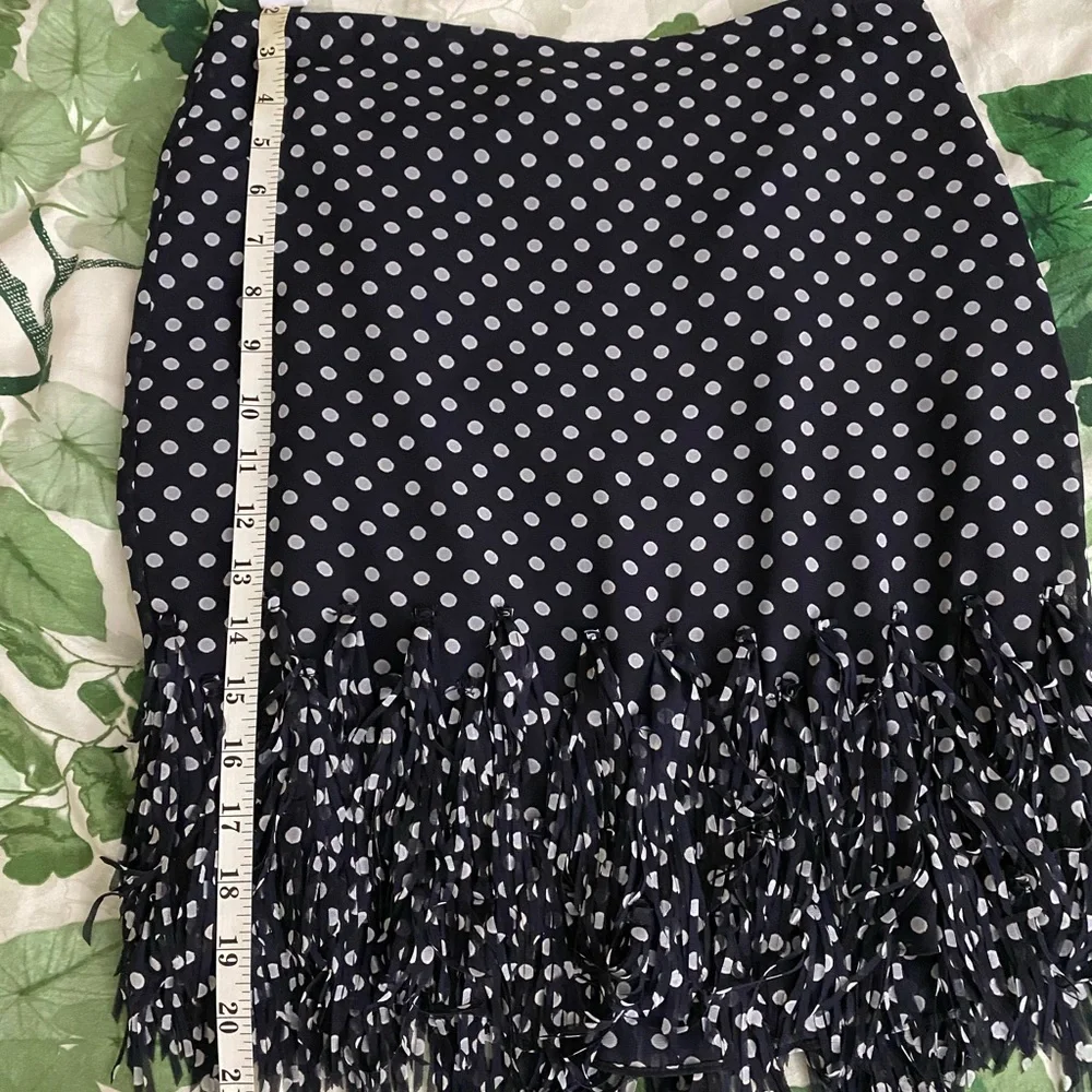 Ann Taylor polka dot fringe skirt 0